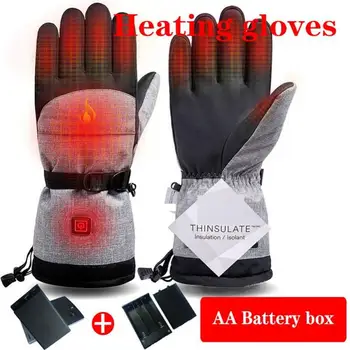 1 Пара зимних уличных теплых велосипедных лыжных перчаток Зимние теплые перчатки с подогревом, лыжные перчатки с электрическим термальным сенсорным экраном, варежки