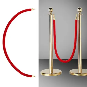 60-Дюймовая красная бархатная веревка Для контроля Толпы, барьер для очереди, для опорных столбов, принадлежности для свадебной вечеринки, Домашний декор