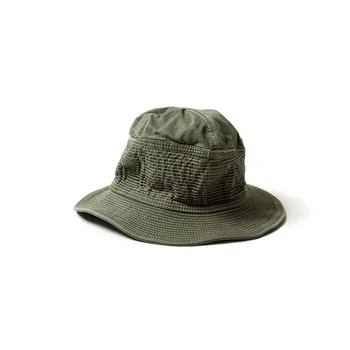 KAPITAL 21SS Трехцветная винтажная шляпа рыбака цвета Хаки со старым батиком для стирки