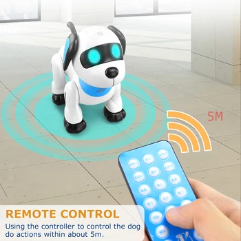 Дистанционный робот, Электронная собака, Забавная Радиоуправляемая собака-Трюк, Голосовая команда, Программируемый музыкальный робот для детских игрушек