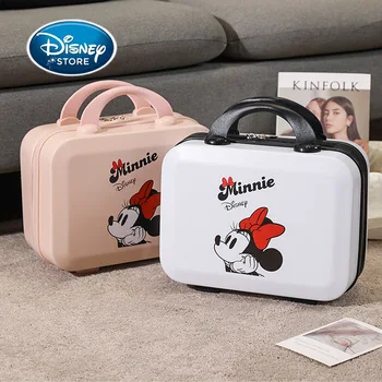 Дорожный кейс для макияжа Disney Minnie, косметичка в твердом корпусе, Портативная косметичка для макияжа, Ручная кладь, Мини-чемодан для переноски Для женщин и девочек