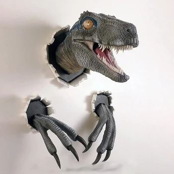 Имитация Динозавра Dragon Legends Prop 3d Настенный Дым Настенная Художественная Скульптура В Форме Статуи Домашний Декор Украшение На Хэллоуин