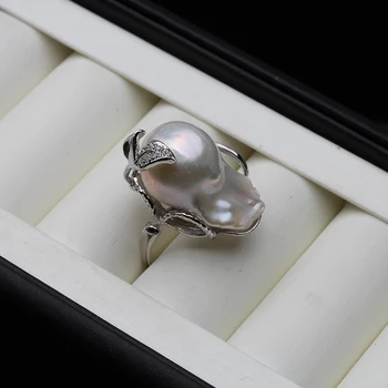 Кольцо с жемчугом в стиле барокко, 100% Настоящее натуральное кольцо с пресноводным жемчугом, 18k позолота, женские ювелирные изделия, Индивидуальное кольцо оптом