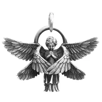 Ожерелье с Ангелом Кулон Серафим Крылья Ангела Амулет Кулон Ожерелье Цепочка для Свитера Старшие Мужские и женские ювелирные изделия Индивидуальность