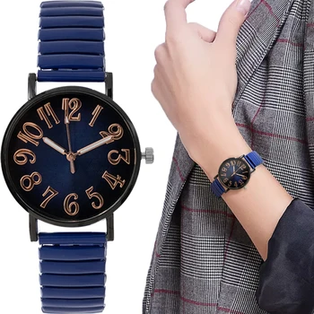 Роскошные женские часы, модный женский эластичный стальной ремешок, Королевские синие наручные часы, повседневные спортивные кварцевые часы SimpleStyle для женщин