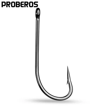 Рыболовные крючки PROBEROS fishhook 72A из высокоуглеродистой стали 9225-1 #-7 / 0 # Крючок О'Шонесси черного цвета с большим крючком