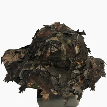 Солнцезащитная Плоская Кепка С Камуфляжным эффектом, 3D Листья, Тактическая Модная шляпа для рыбалки на открытом воздухе из Полиэстера, Наблюдение за птицами