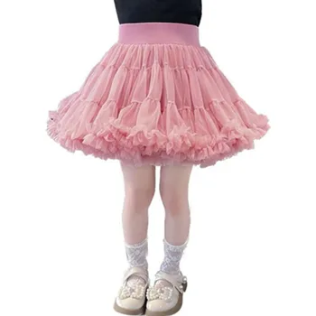 Фатиновая юбка для маленьких девочек, Одежда для малышей, Нижняя юбка-пачка, Модные Розовые Юбки Принцессы, Одежда для малышей 2, 3, 4, 5, 7, 9 лет